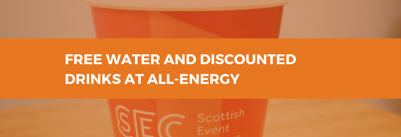 Free water and discounted drinks at All-Energy