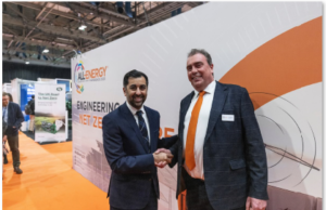 The Rt Hon Humza Yousaf, First Minister of Scotland at All-Energy and Dcarbonise 2023 and Jonathan Heastie, RX’s Portfolio Director, Energy & Marine